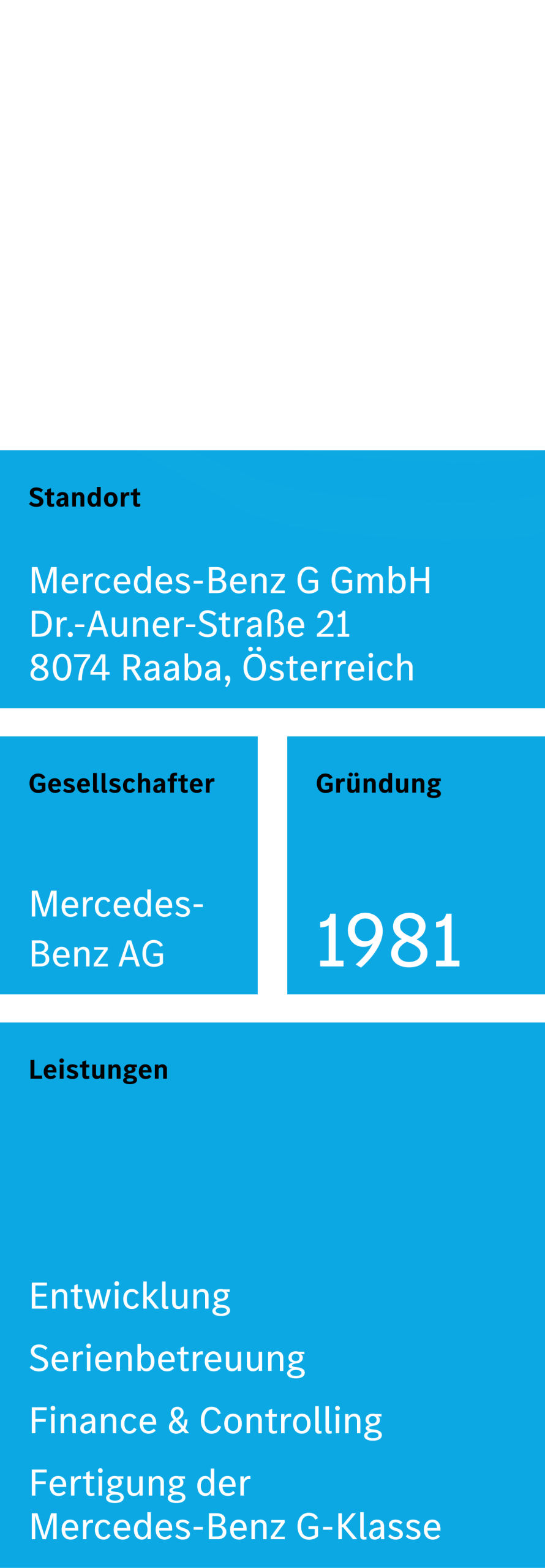 Zahlen und Fakten rund um die Mercedes-Benz G GmbH in Graz